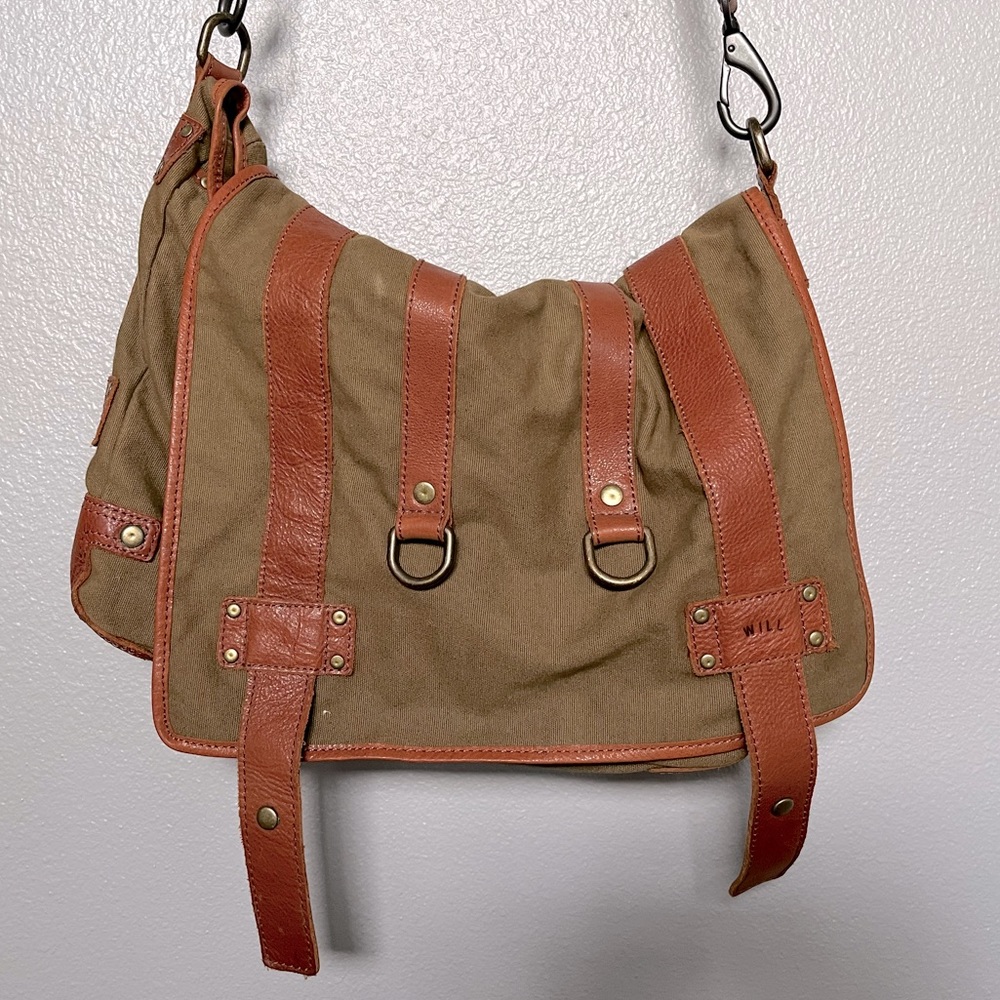 Will Leather Goods canvas, leather messenger bag